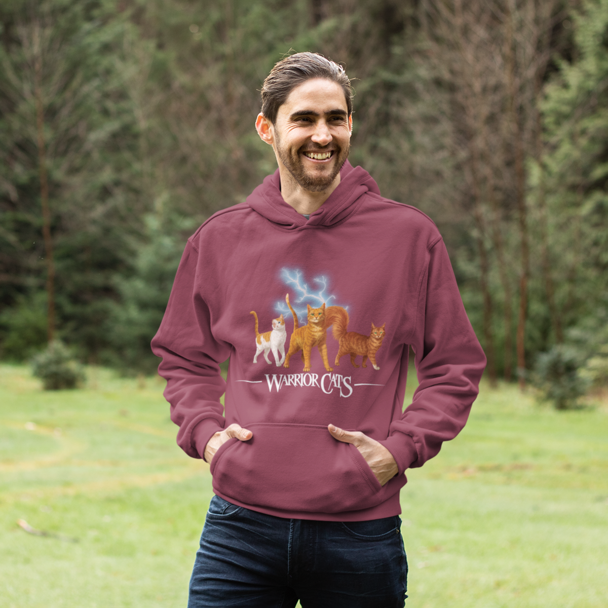Warrior Cats Lightening Adult Unisex Hoodie – Firestar / Brightheart / Squirrelflight